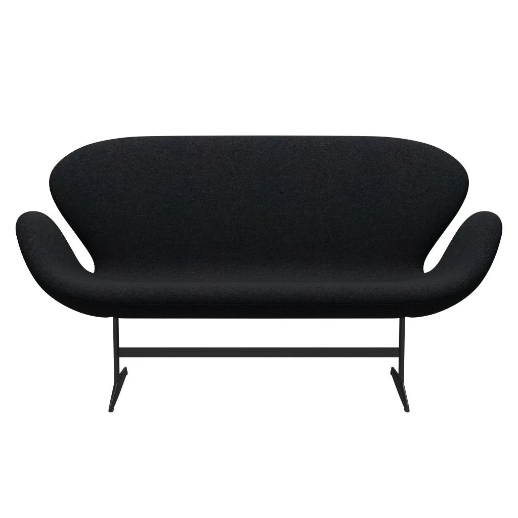 Fritz Hansen Swan™ Sofa 2 Seater, Warm Graphite/Divina Md Black