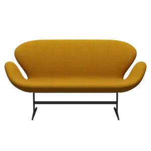 Fritz Hansen Swan™ Sofa 2 Seater, Warm Graphite/Divina Melange Ochre Yellow