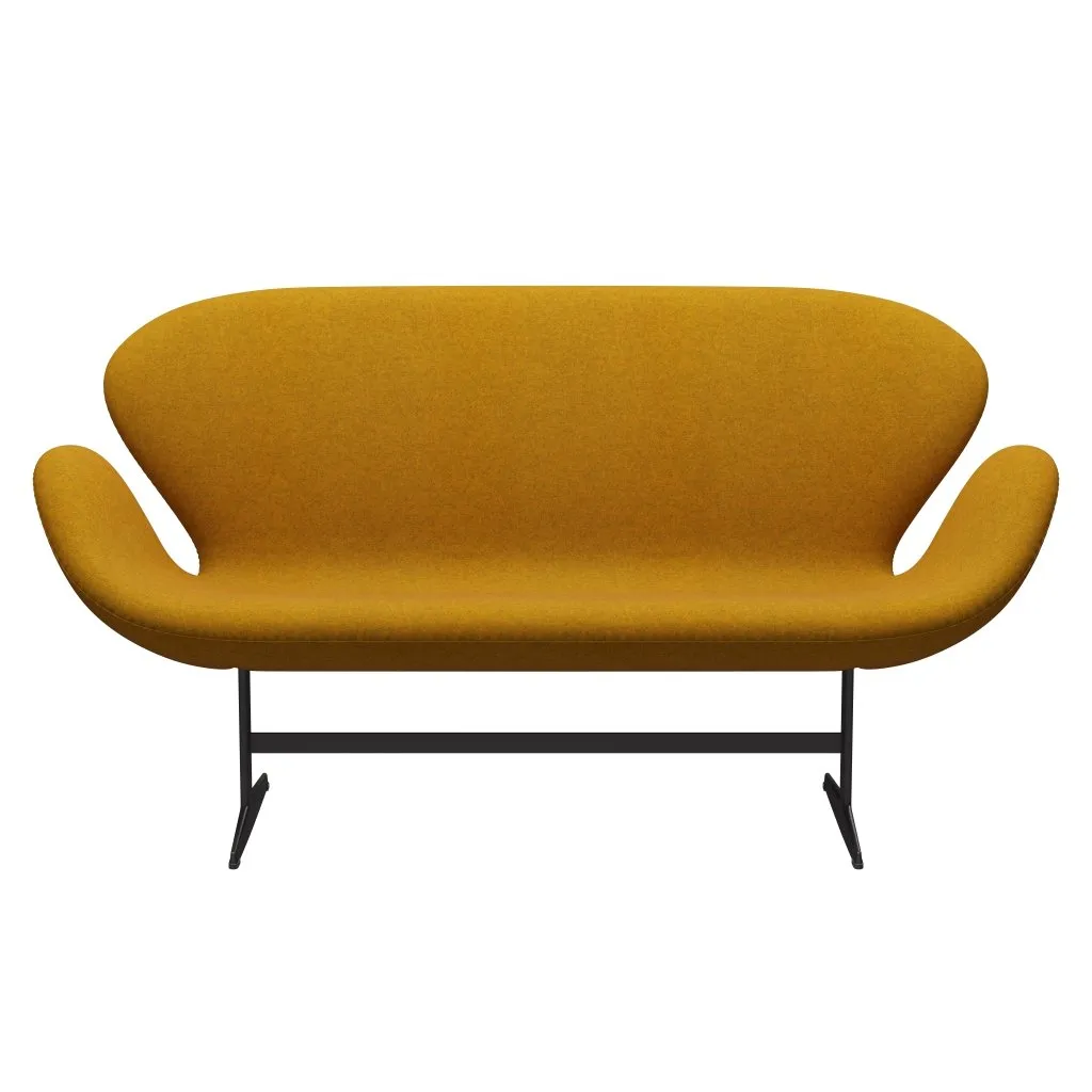 Fritz Hansen Swan™ Sofa 2 Seater, Warm Graphite/Divina Melange Ochre Yellow