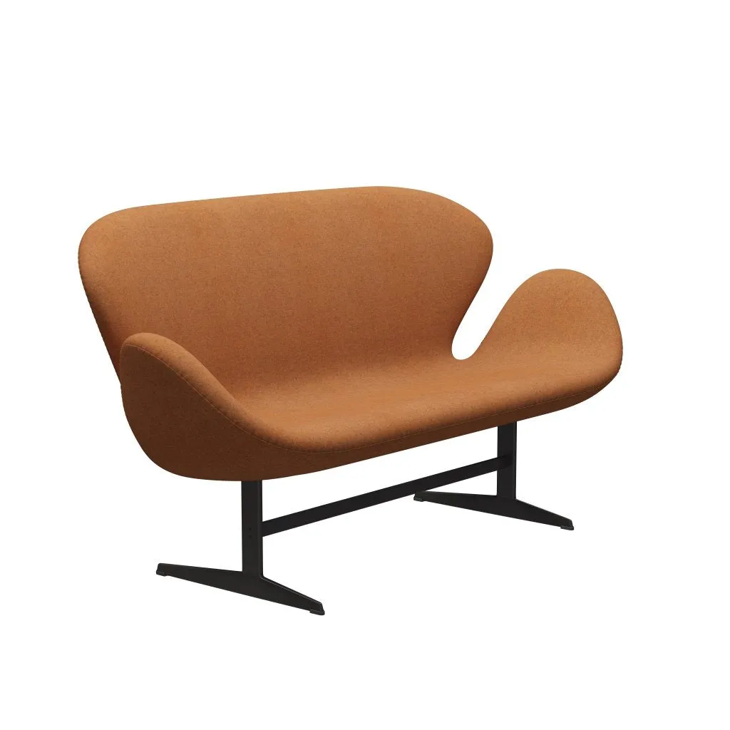 Fritz Hansen Swan™ Sofa 2 Seater, Warm Graphite/Divina Melange Orange Light