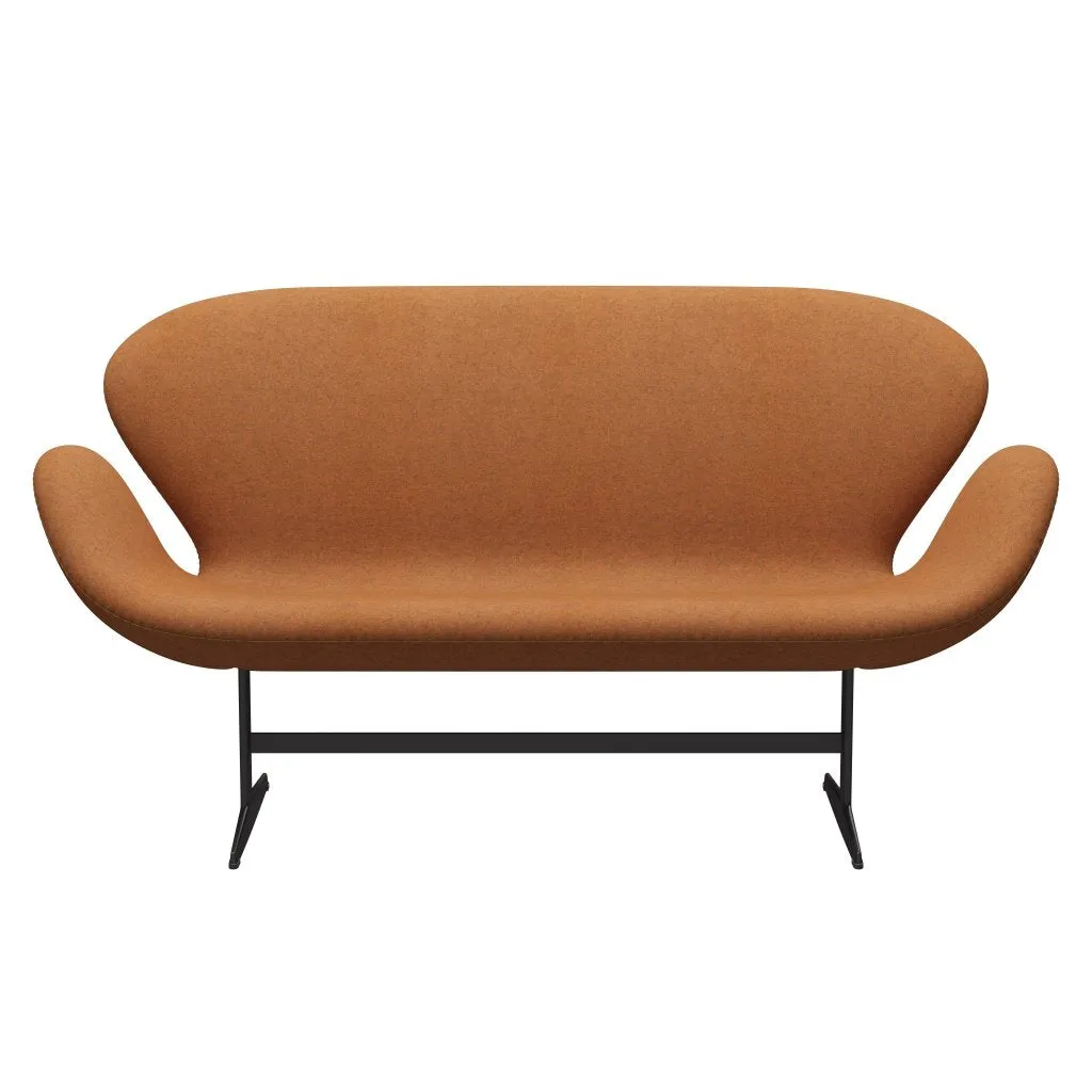 Fritz Hansen Swan™ Sofa 2 Seater, Warm Graphite/Divina Melange Orange Light