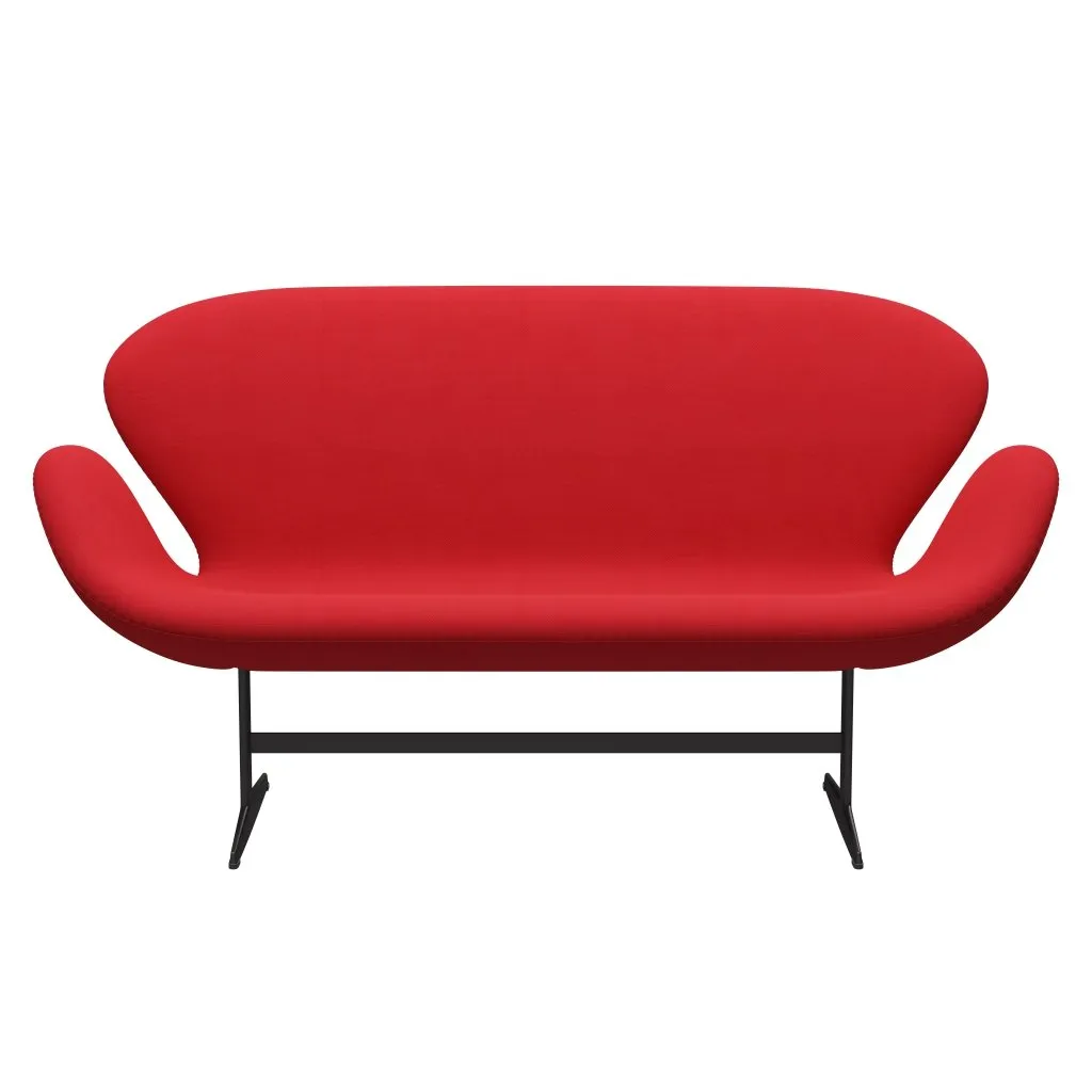 Fritz Hansen Swan™ Sofa 2 Seater, Warm Graphite/Steelcut Neon Red