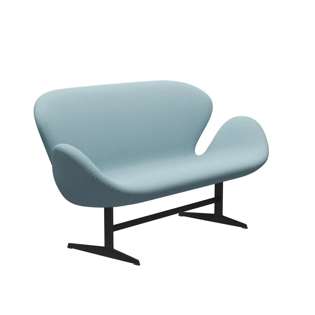Fritz Hansen Swan™ Sofa 2 Seater, Warm Graphite/Steelcut Pastel Blue