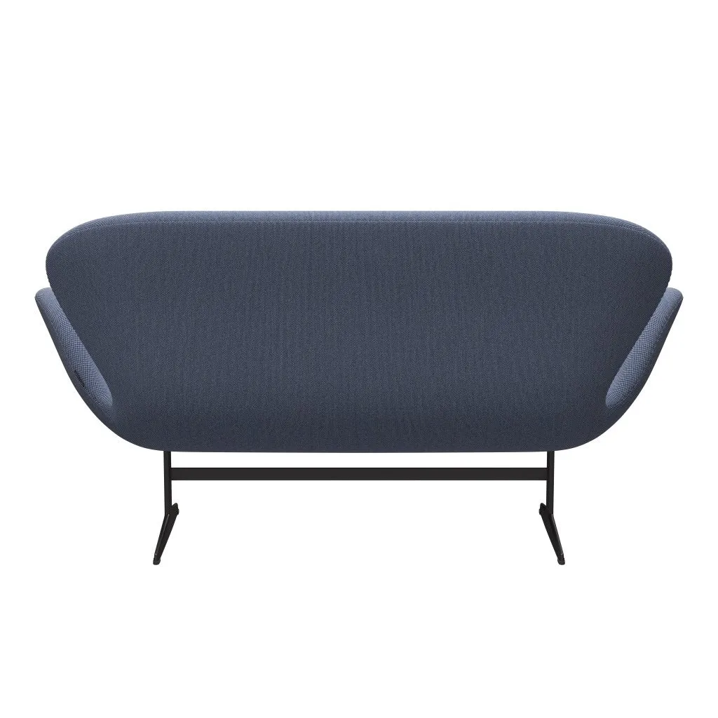 Fritz Hansen Swan™ Sofa 2 Seater, Warm Graphite/Steelcut Trio White/Blue