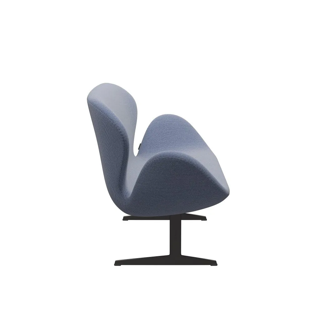 Fritz Hansen Swan™ Sofa 2 Seater, Warm Graphite/Steelcut Trio White/Blue