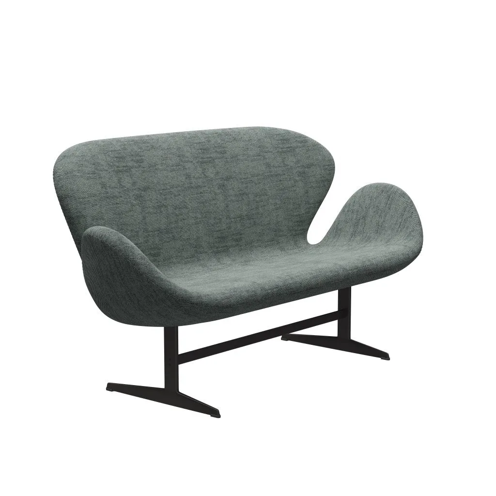 Fritz Hansen Swan™ Sofa 2 Seater, Warm Graphite/Sunniva Black/White
