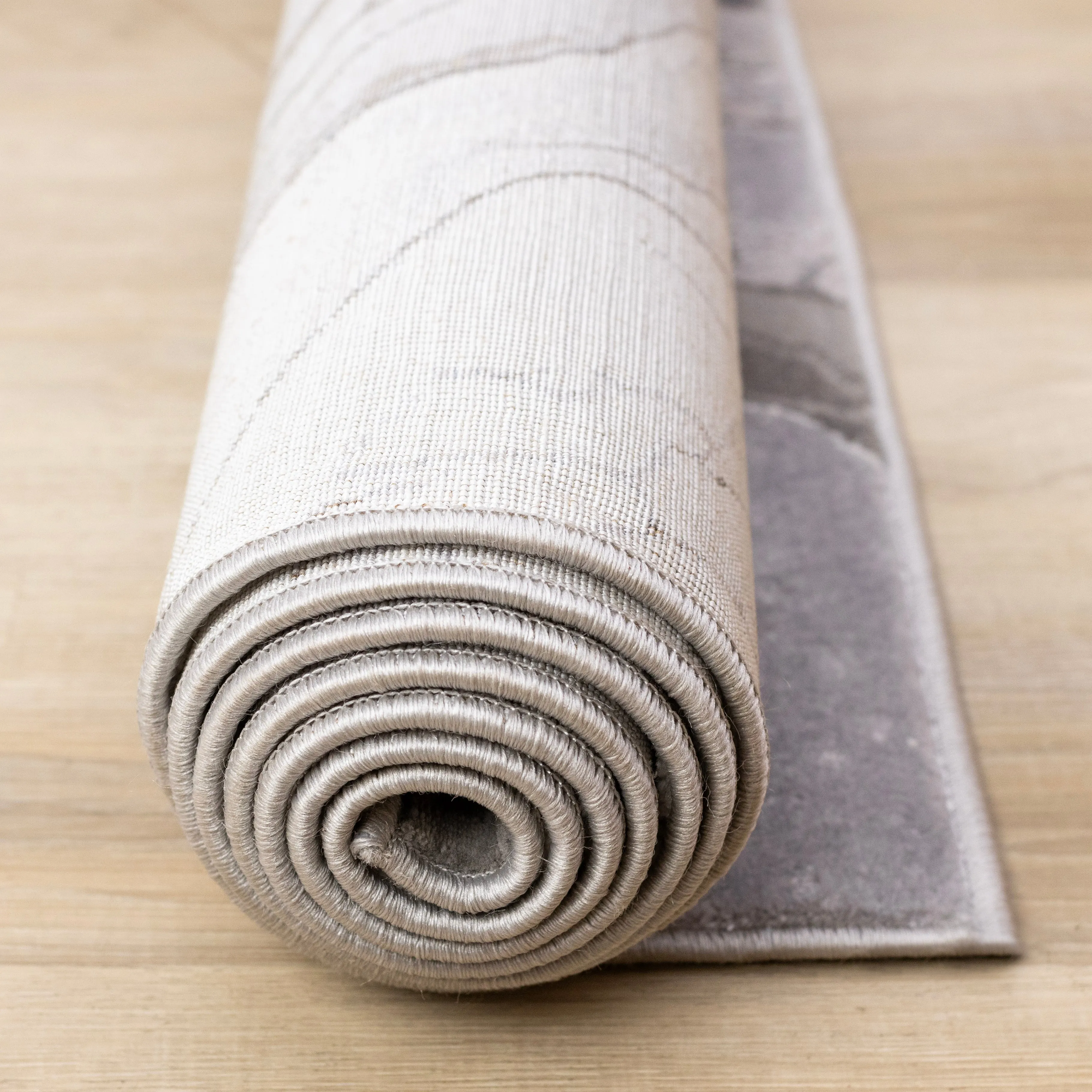 Frosted Cloud 6'7" x 9'6" Marble Design Area Rug - Grey, White