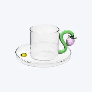 Fruits & Flowers Coffee Cup with Saucer, Strawberry
