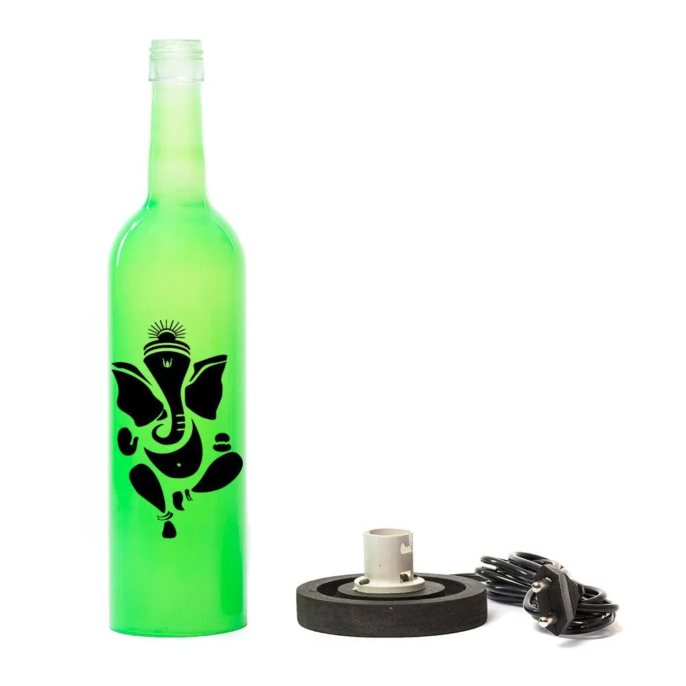 Ganpati Bappa Inlit Lamp (Green)