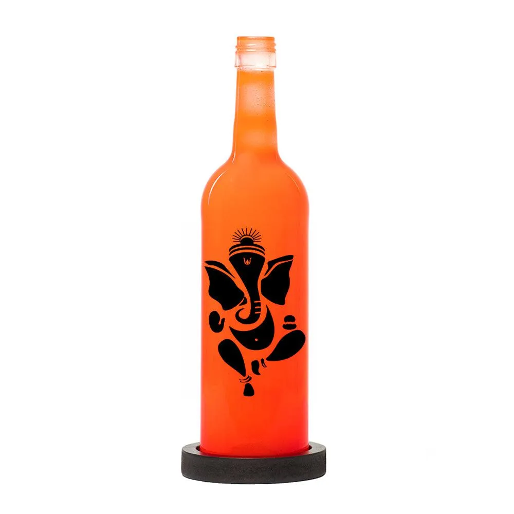 Ganpati Bappa Inlit Lamp (Orange)