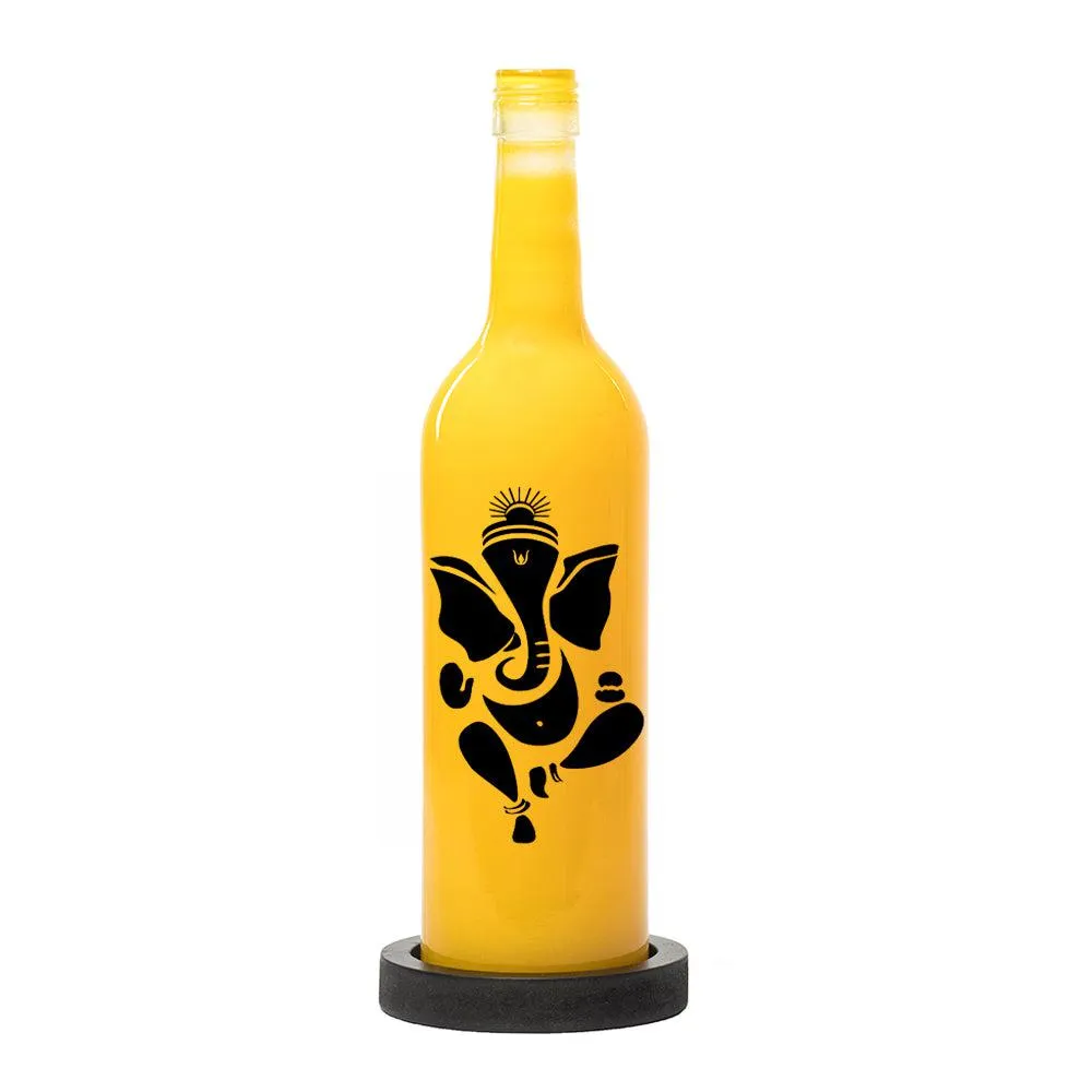 Ganpati Bappa Inlit Lamp (Yellow)
