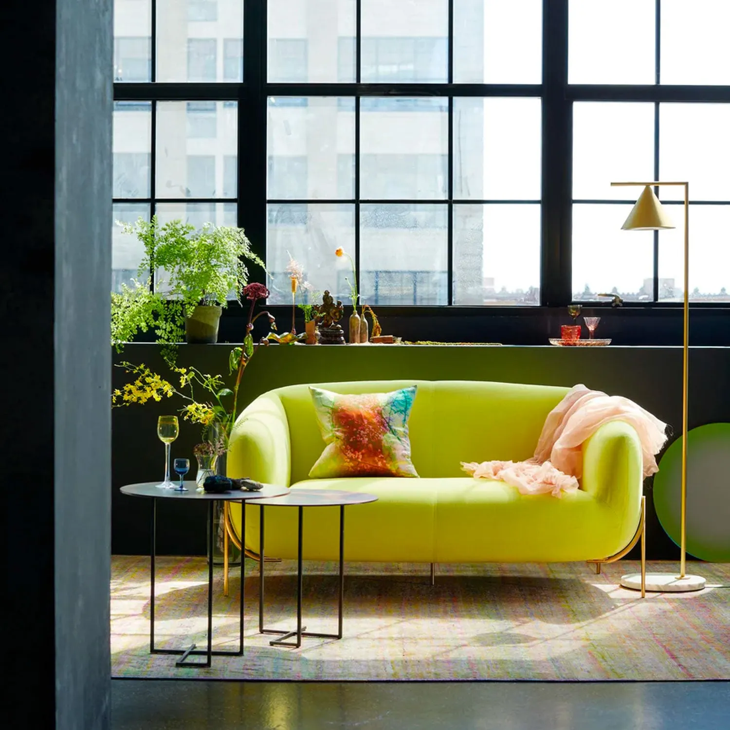 Geo Loveseat, Linen