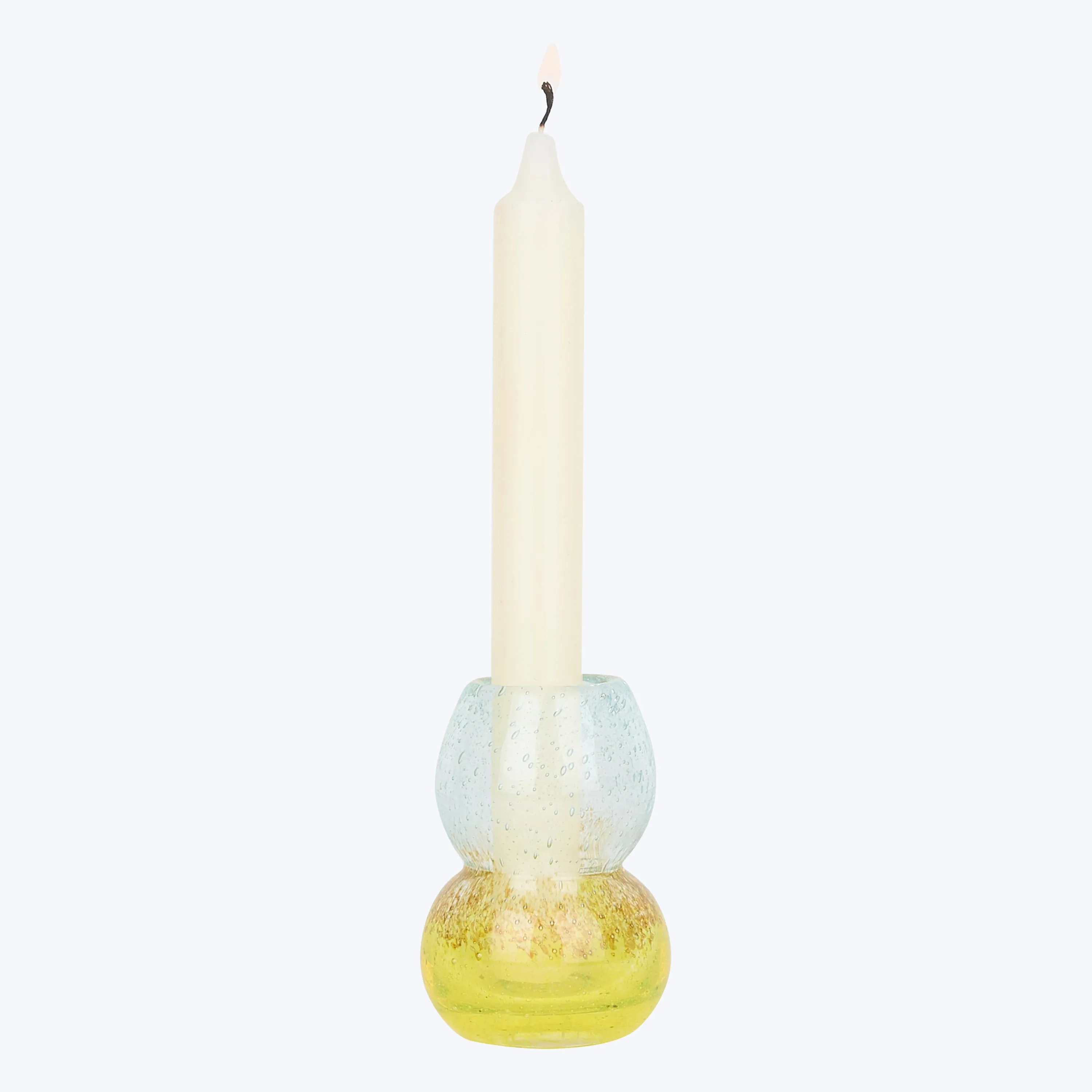 Glass Bubble Candlestick Holder