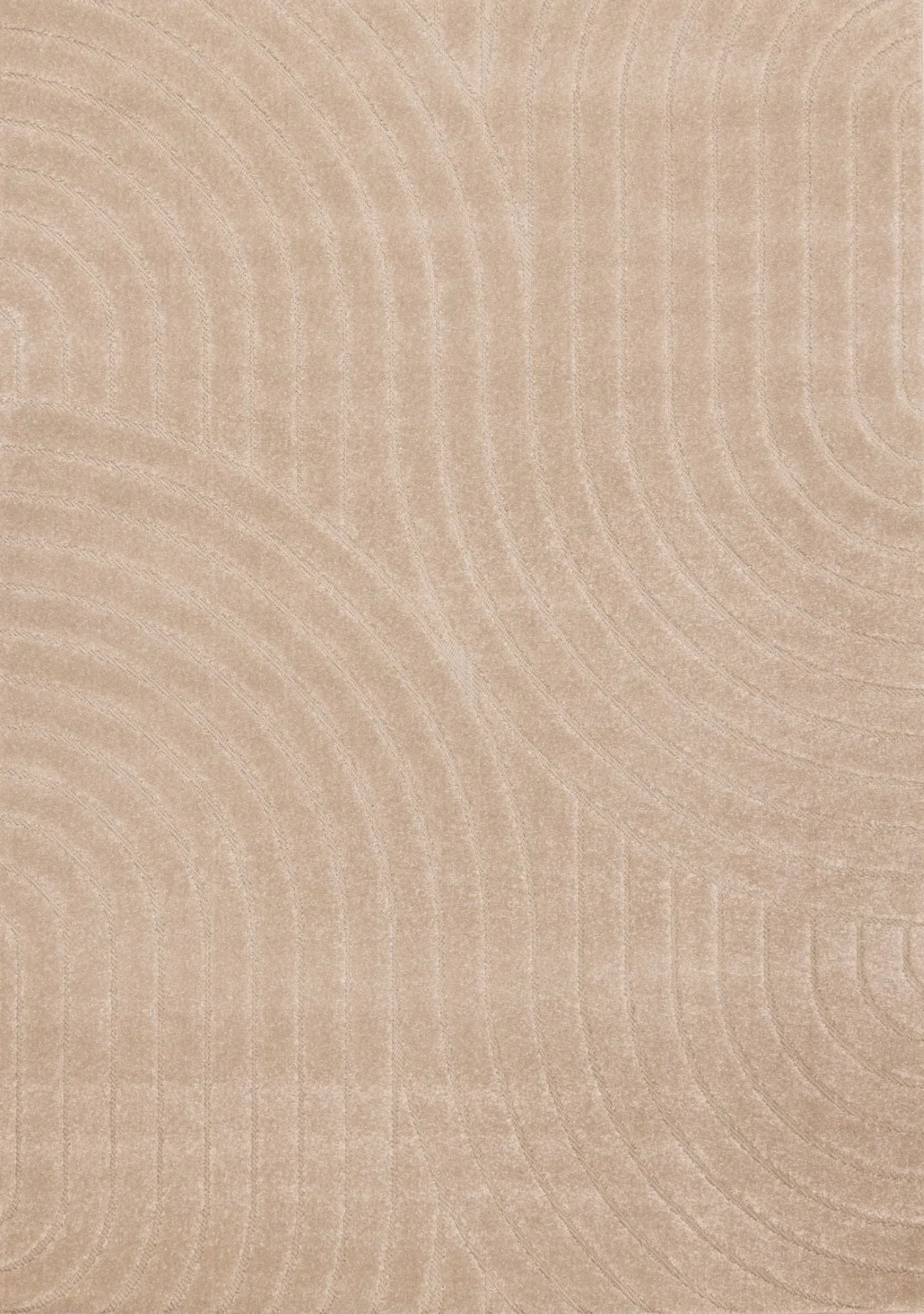 Golden Dunes 5'3" x 7'7" Modern Curved Arches Design Area Rug - Beige
