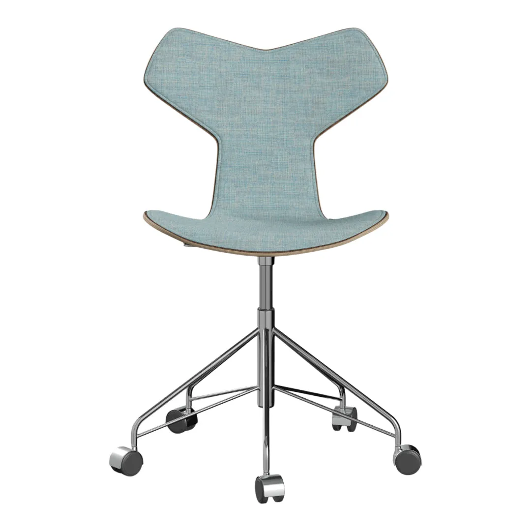 Grand Prix Swivel Chair 3131 - Clear Lacquered - Front Upholstered