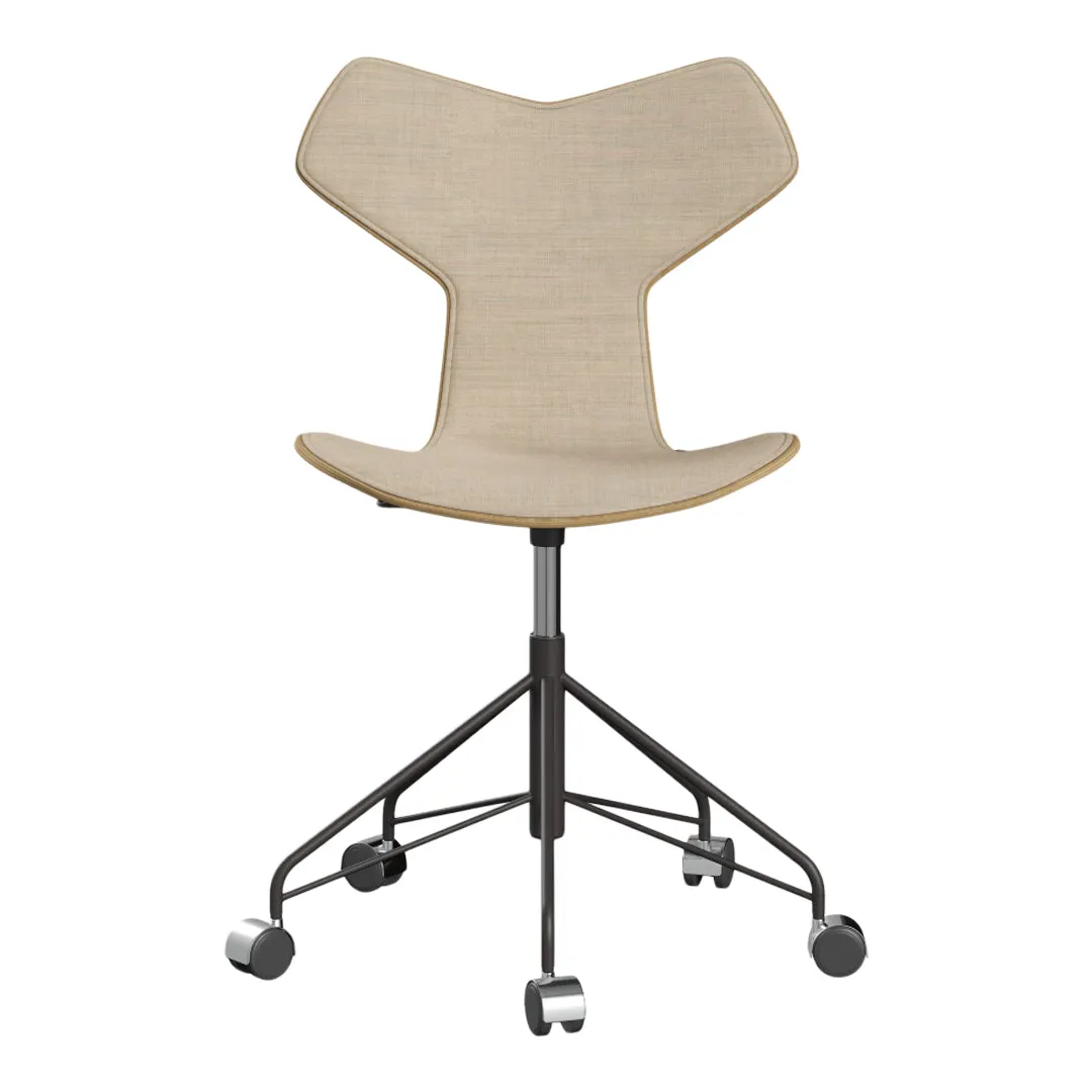 Grand Prix Swivel Chair 3131 - Clear Lacquered - Front Upholstered