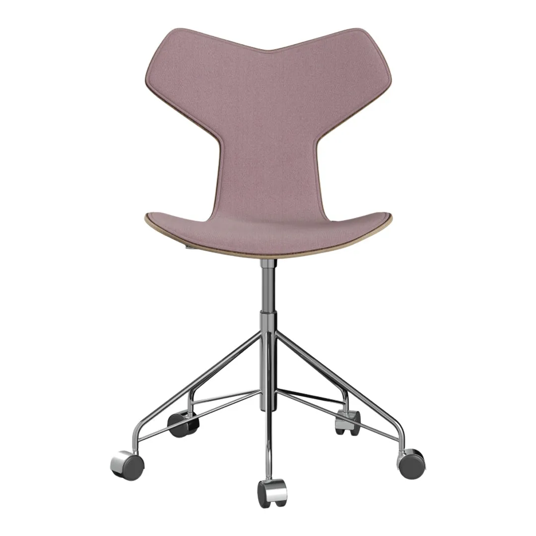 Grand Prix Swivel Chair 3131 - Clear Lacquered - Front Upholstered