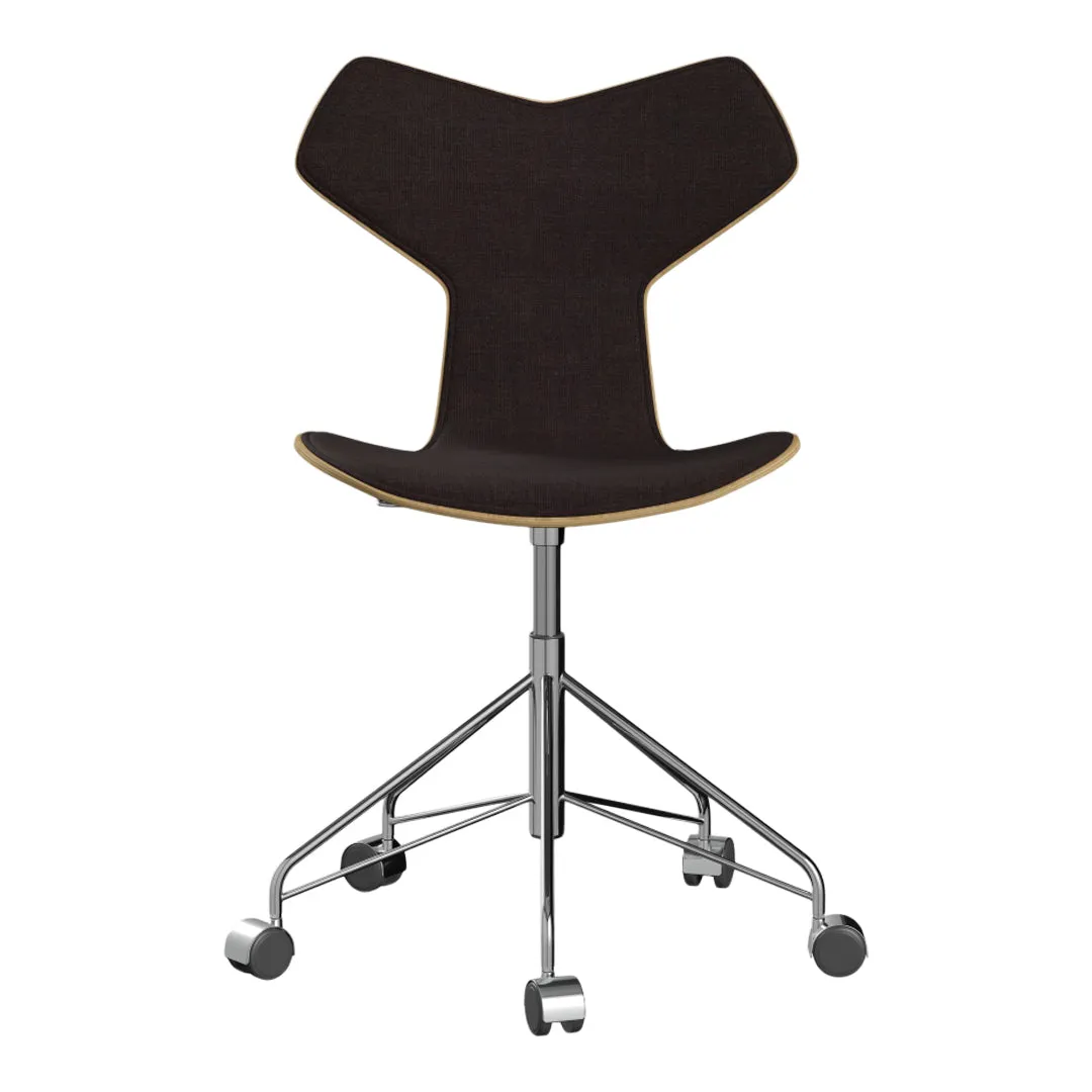 Grand Prix Swivel Chair 3131 - Clear Lacquered - Front Upholstered