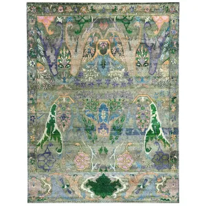 Green Alchemy Transitional Silk Rug - 8'11" x 12'