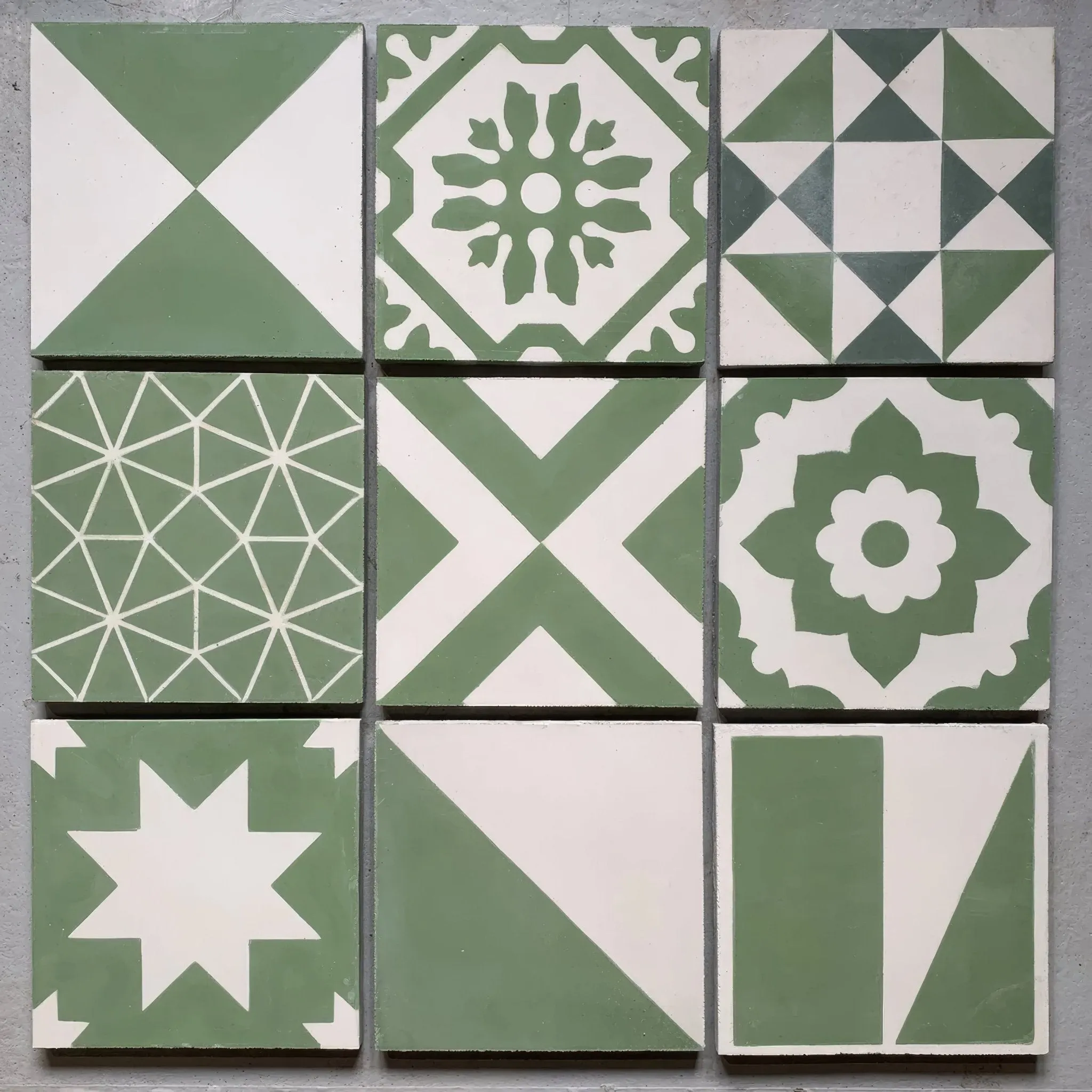 Green Handmade Patchwork Tile