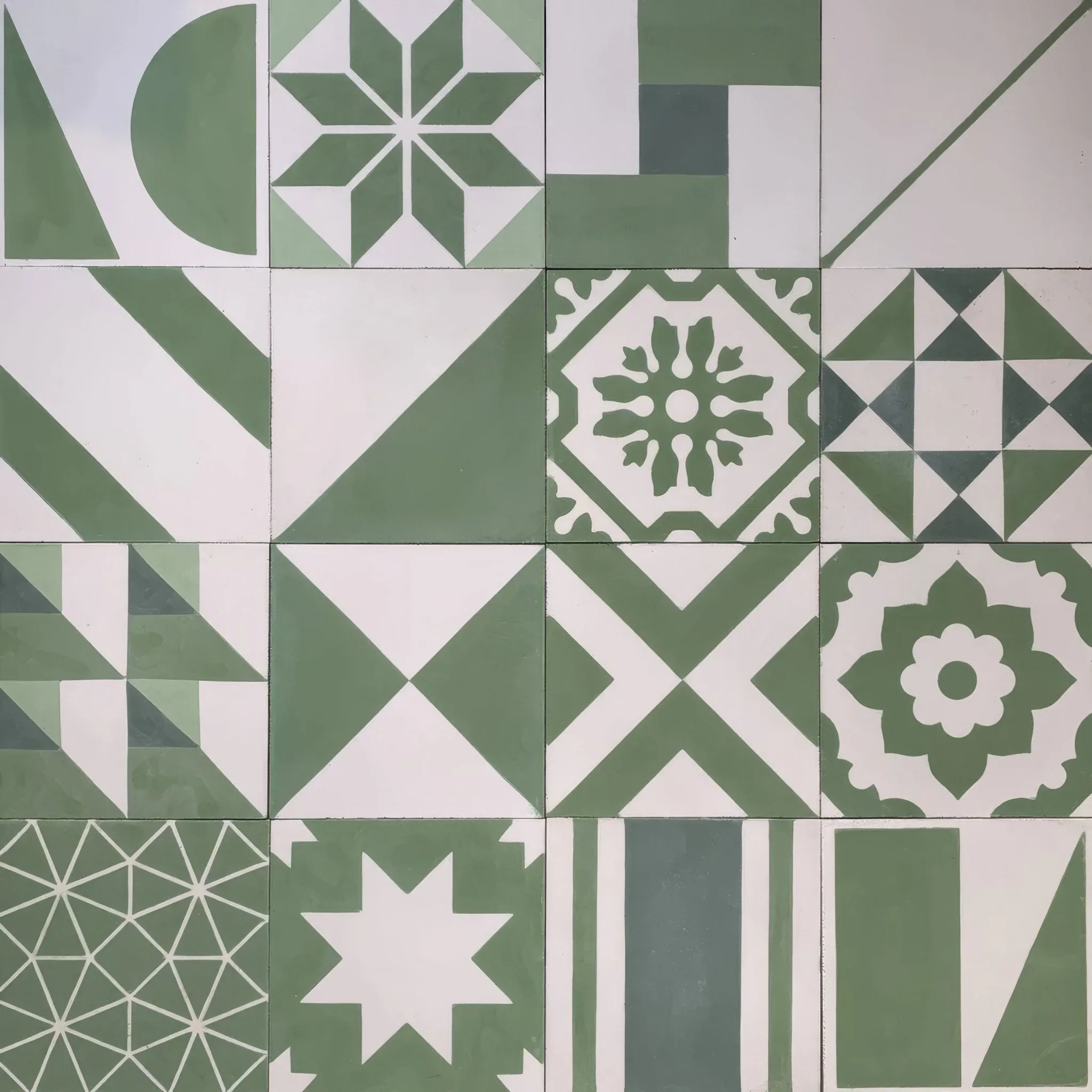Green Handmade Patchwork Tile
