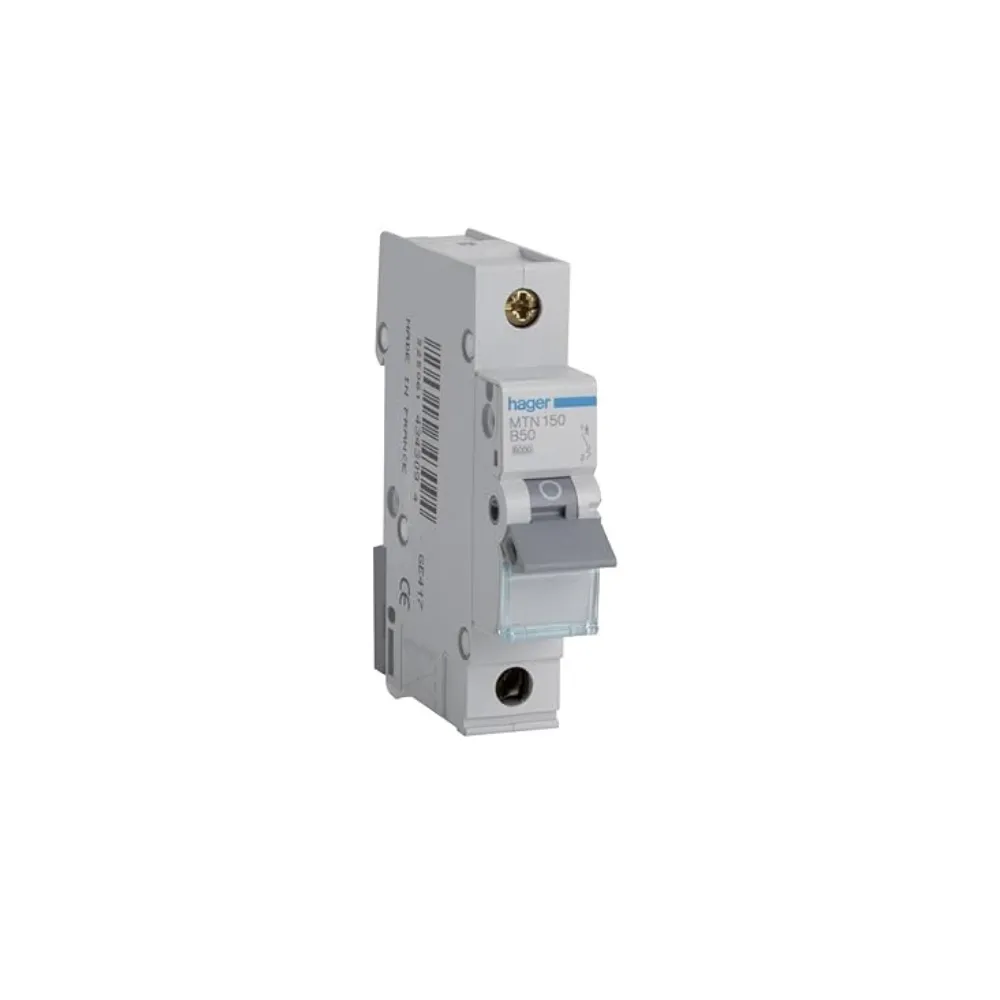 Hager Single Phase MCB MTN Range (6amp to 50amp)