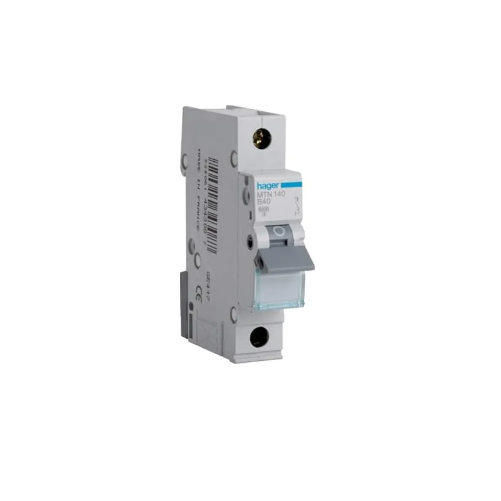 Hager Single Phase MCB MTN Range (6amp to 50amp)