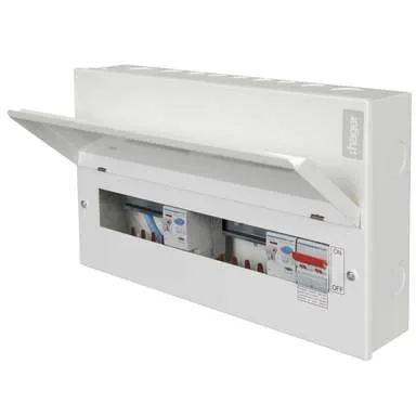 Hager VML966RK 12 Way 6 6 100A Sw 2*100A 30mA Round KO
