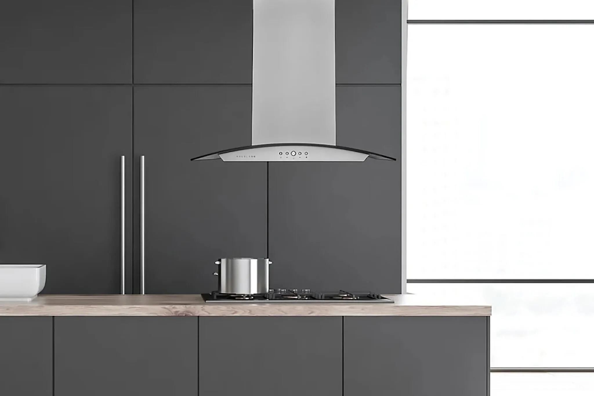 Hauslane Stainless Steel 36" 1000 CFM Ceiling Mount Range Hood - IS-200SS-36