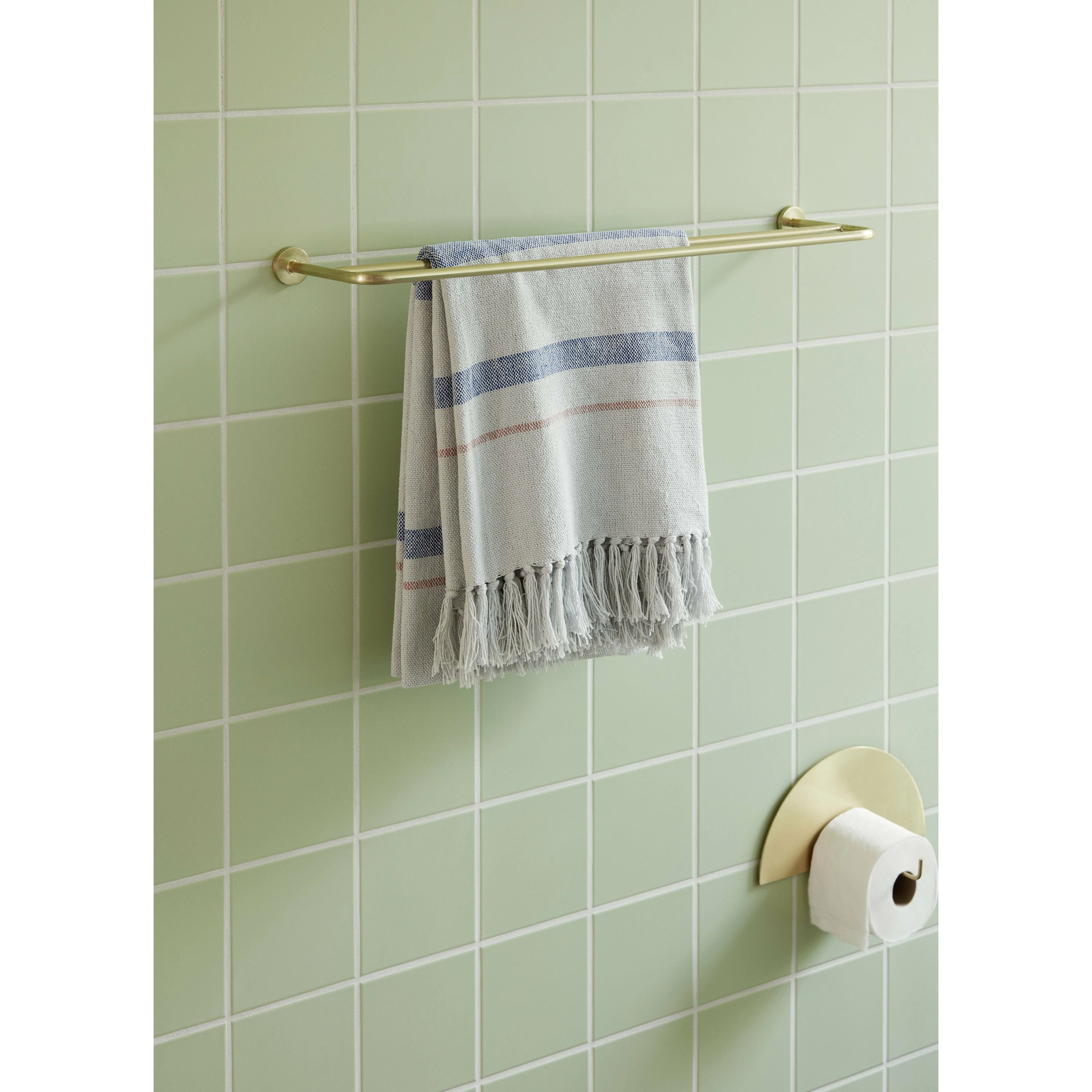 Hübsch Pipe Towel Rail Metal Brass