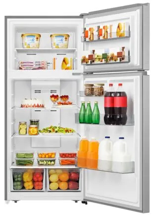 Hisense Fingerprint Resistant Silver 30" Top-Freezer Refrigerator (18 cu. ft.) - RT18A2FSD