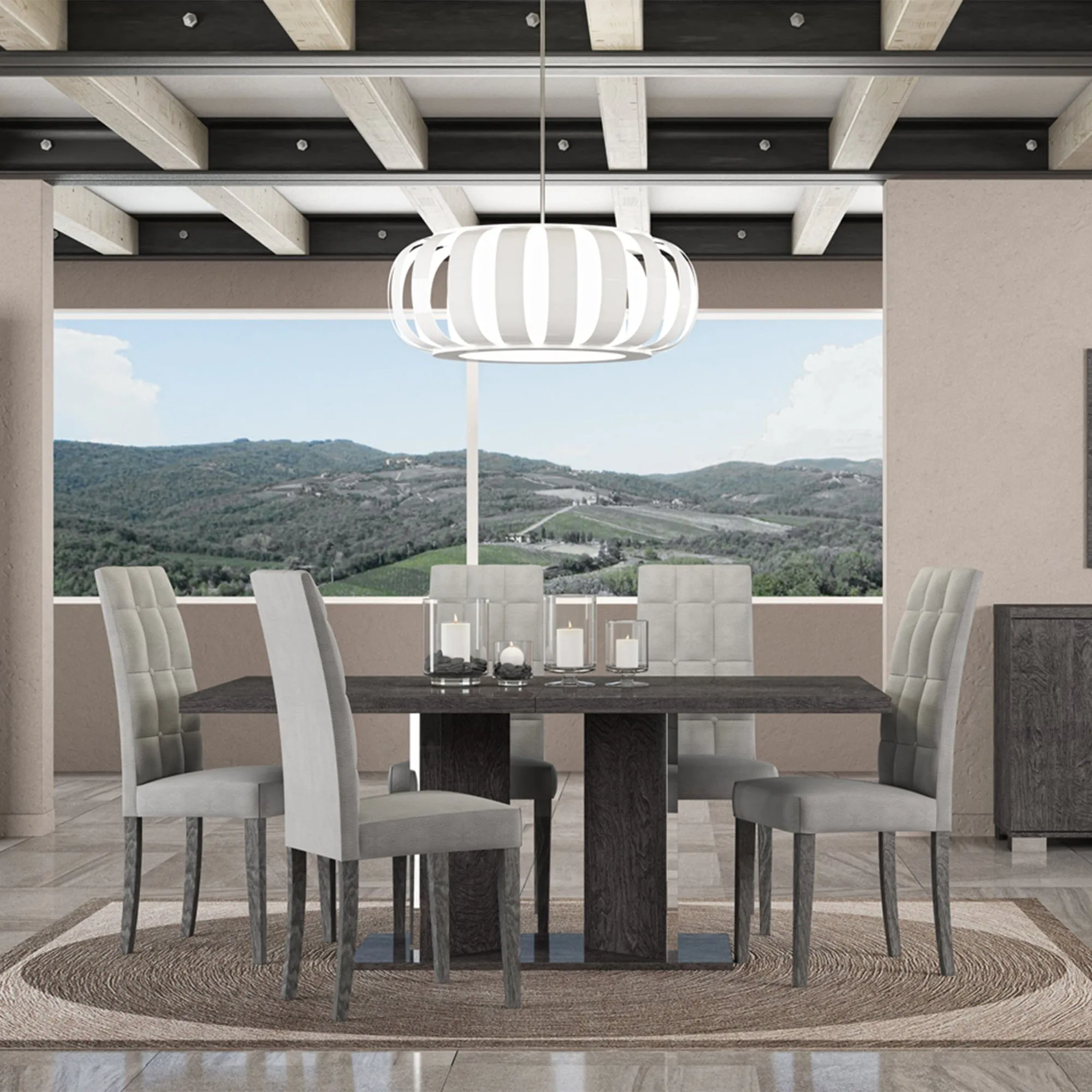 Isabella - Dining Chair In Grey Vermont Microfibre