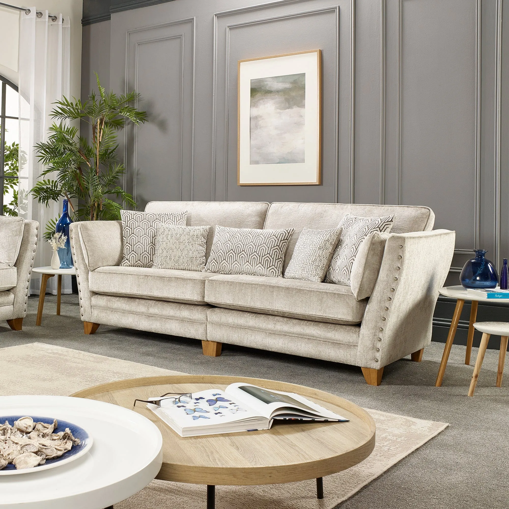 Jessica - 4 Seat High Back Sofa In Fabric