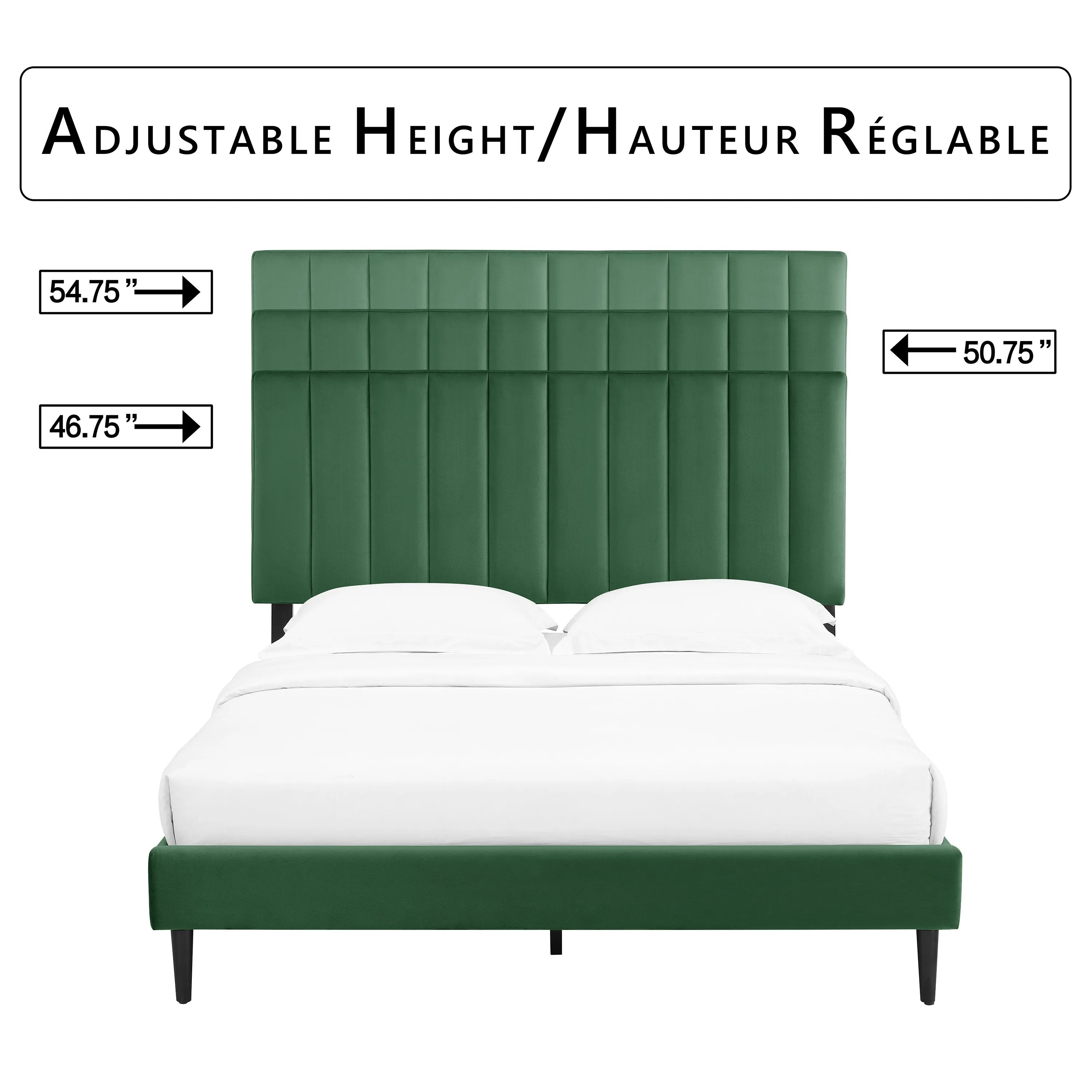 Kalina 3-Piece Queen Bed - Forest Green