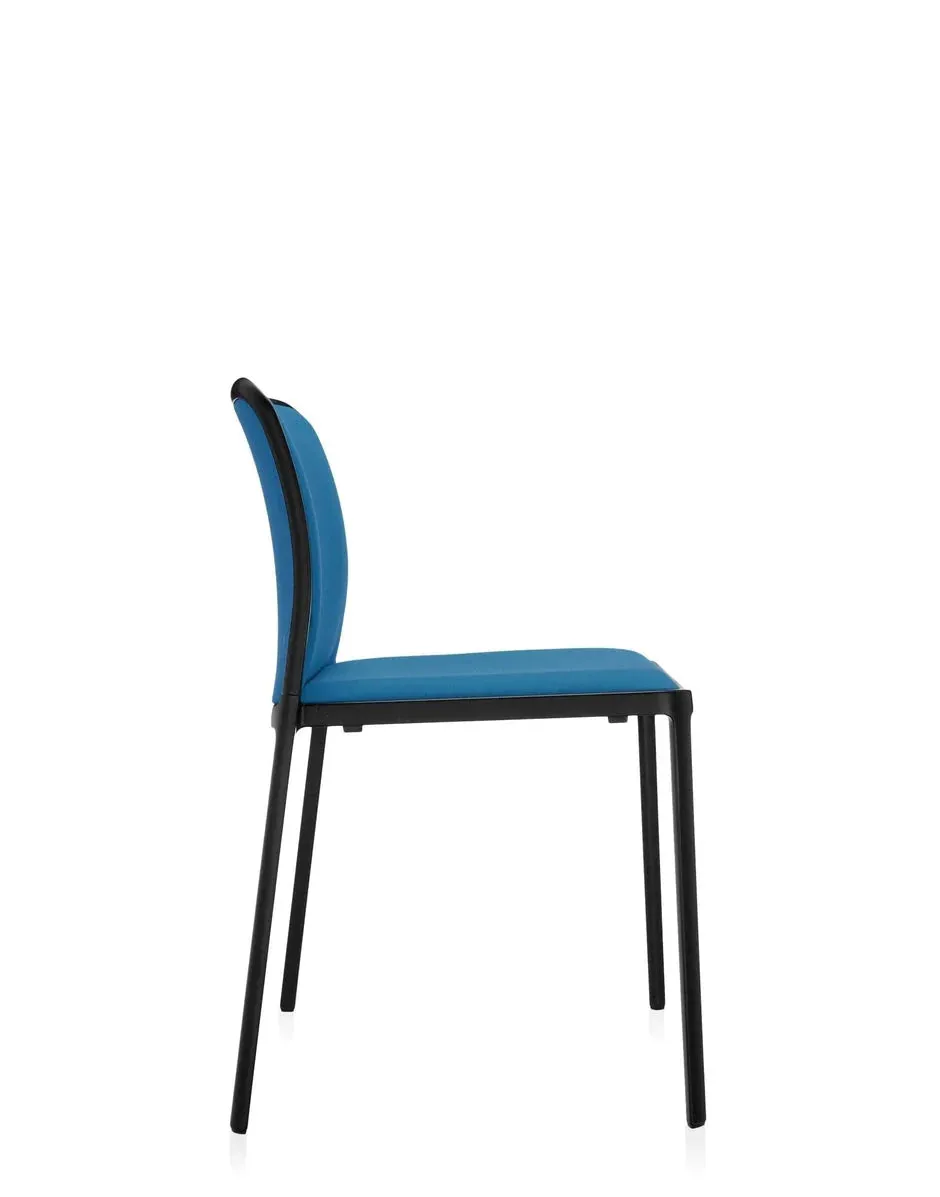 Kartell Audrey Soft Chair, Black/Teal Blue