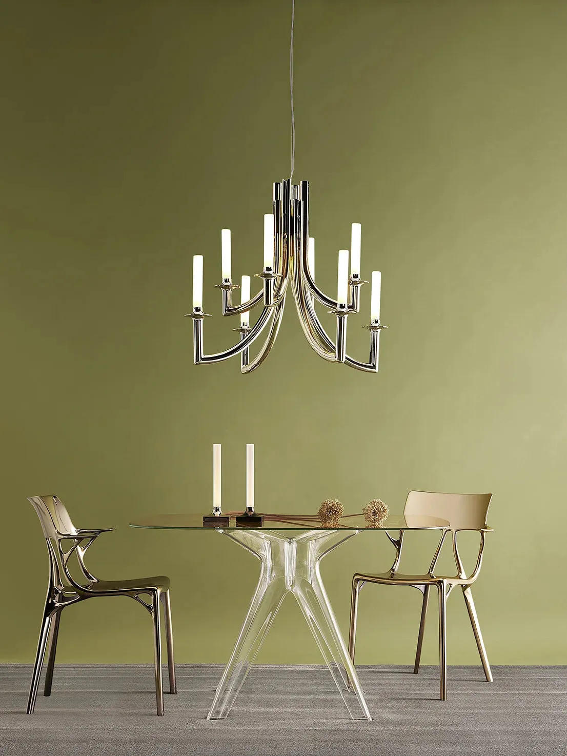 Kartell Sir Gio Table Round, Fume/Green
