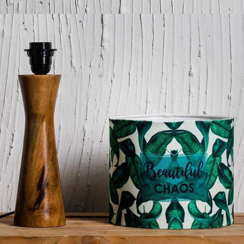 Kavi Beautiful Chaos Wooden Shade Lamp (Round)