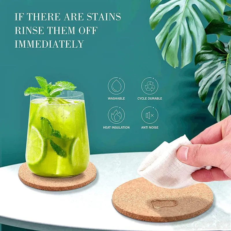 Kavi Round Cork Coasters (Set of 6)