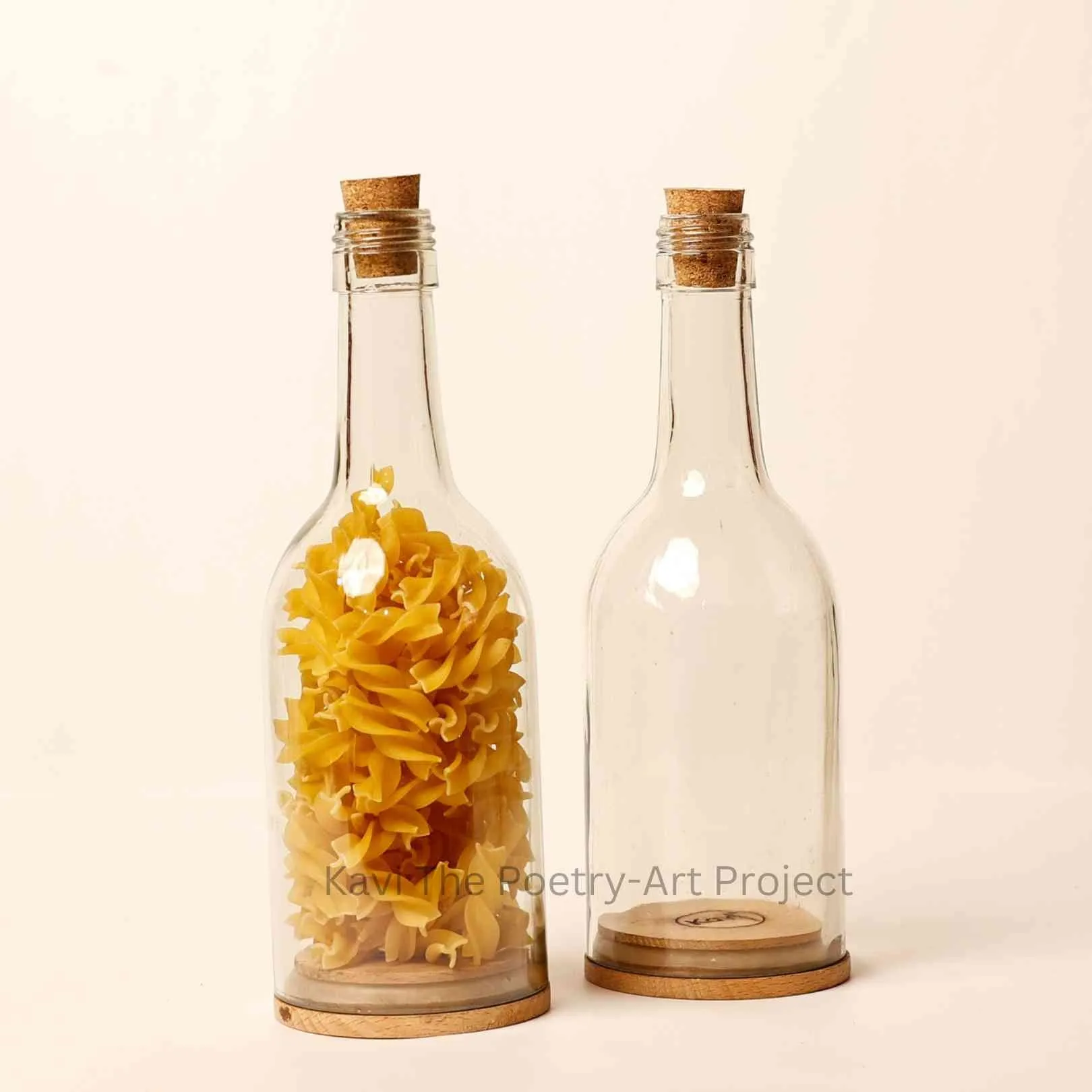 Kavi Transparent Wine Bottle Jars (Set of Two)