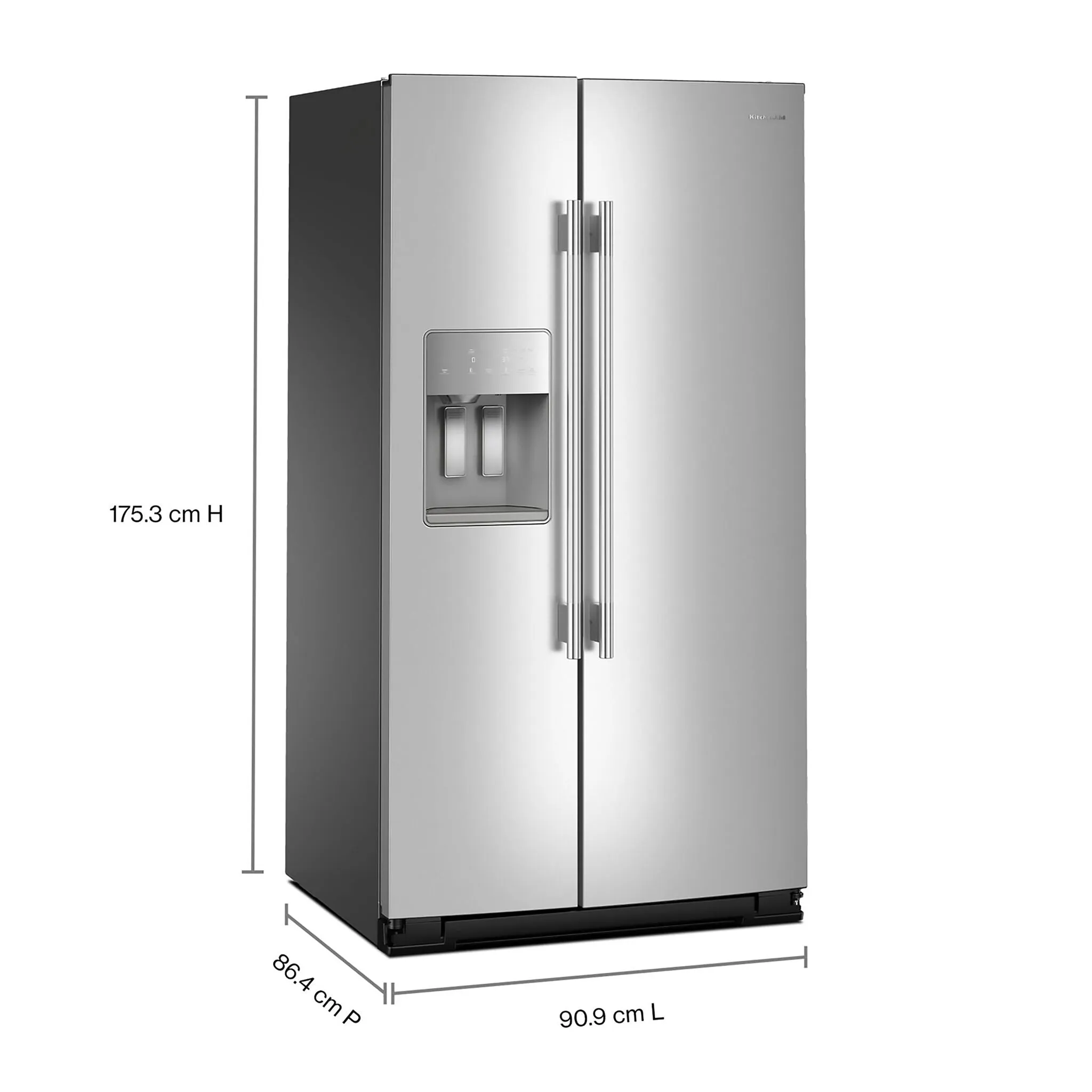 KitchenAid Printshield™ Stainless Steel Side-by-Side Refrigerator (28.7 Cu. Ft.) - KRSF536RPS
