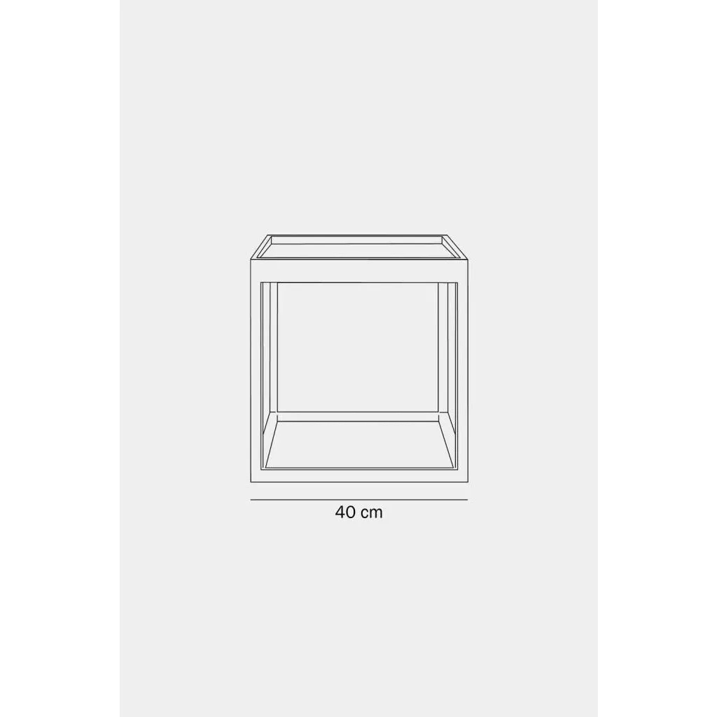 Klassik Studio Kø Cube Side Table Black Smoked Oak, Dark Grey Marble