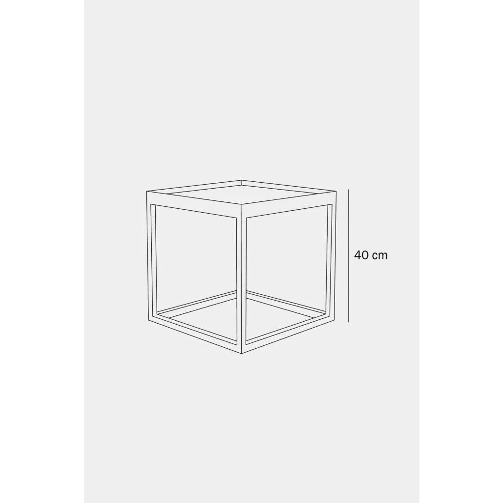Klassik Studio Kø Cube Side Table Black Smoked Oak, Dark Grey Marble