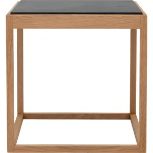 Klassik Studio Kø Cube Side Table Oak Oiled, Grey Marble