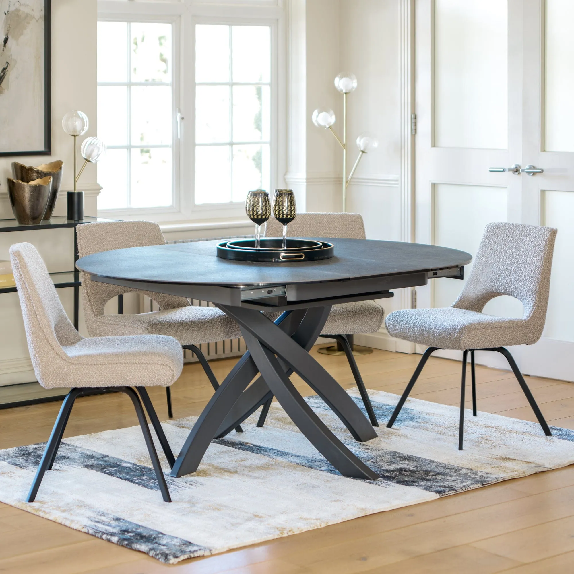 Latina - 120cm Extending Dining Table In Ceramic