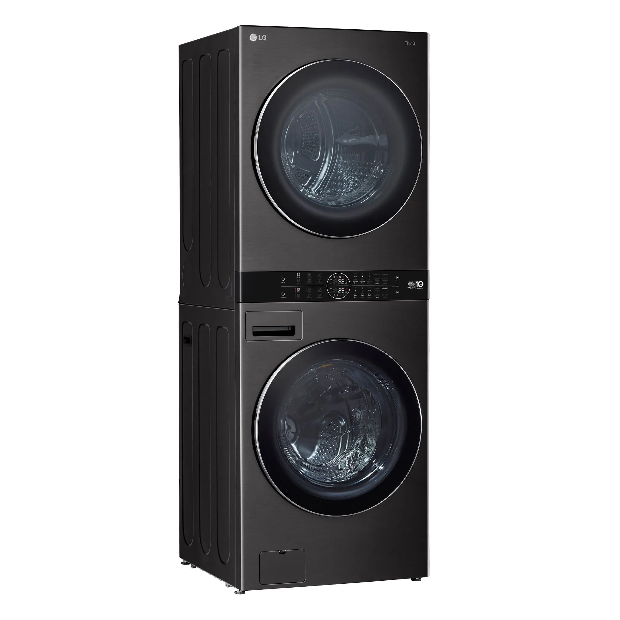 LG Black Steel Single Unit WashTower™ with Front Load Washer (5.8 Cu.ft) and Electric Ventless Heat Pump Dryer (7.8 Cu.ft) - WKHC252HBA
