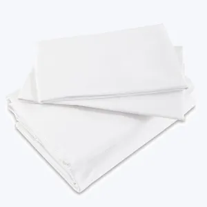Lineare Percale Sheets & Pillowcases, White