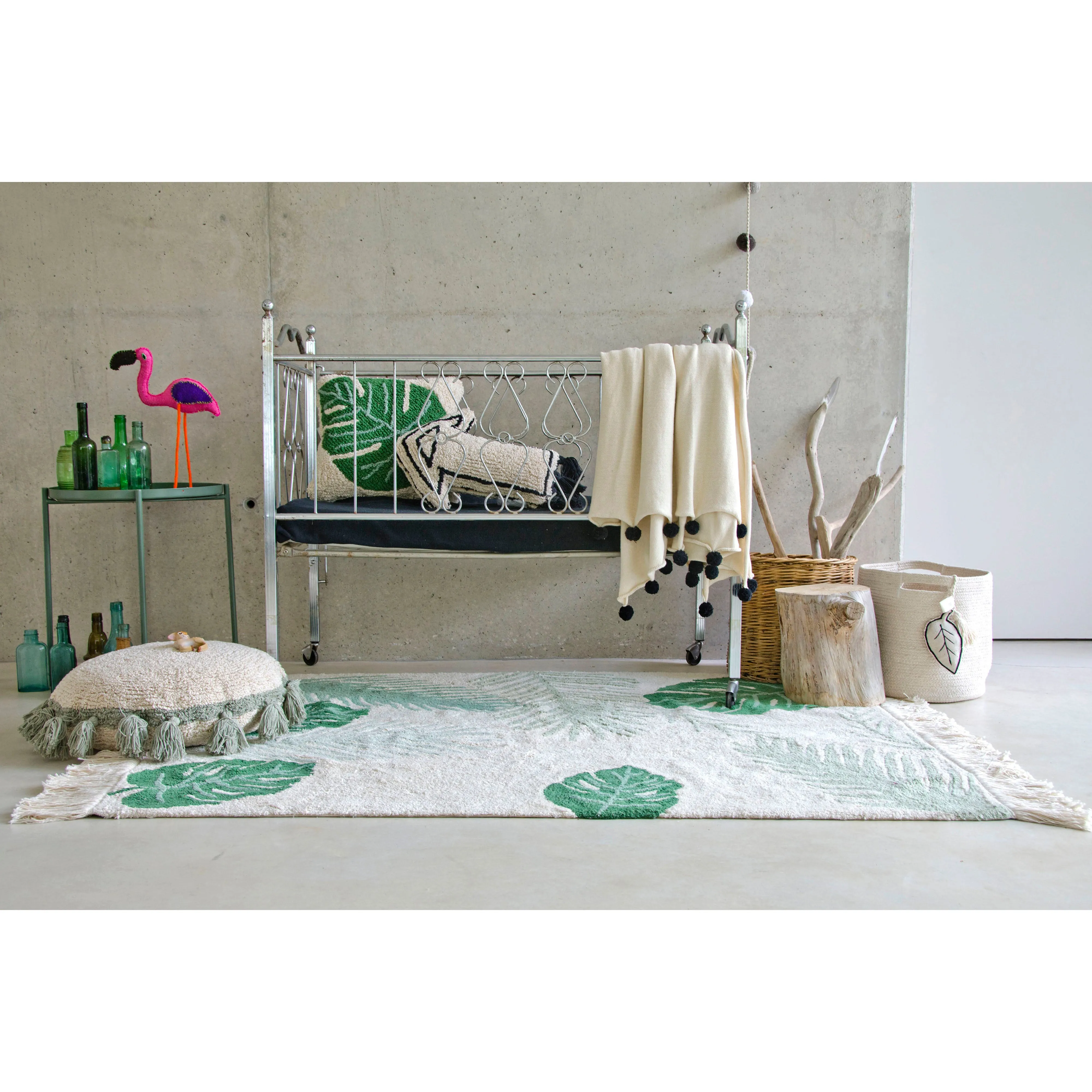 Lorena Canals Circle Green Machine Washable Cushion (Online Exclusive)