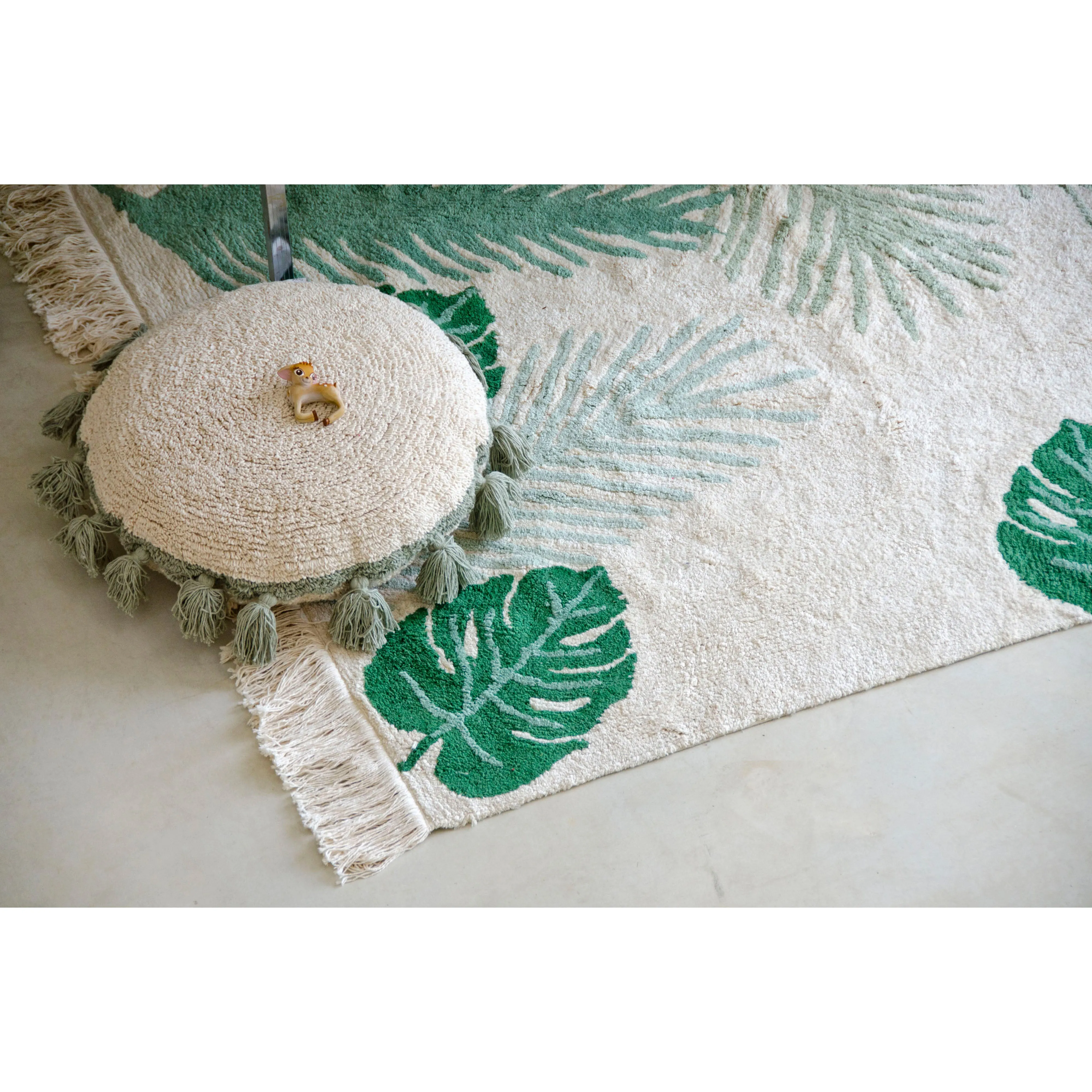 Lorena Canals Circle Green Machine Washable Cushion (Online Exclusive)