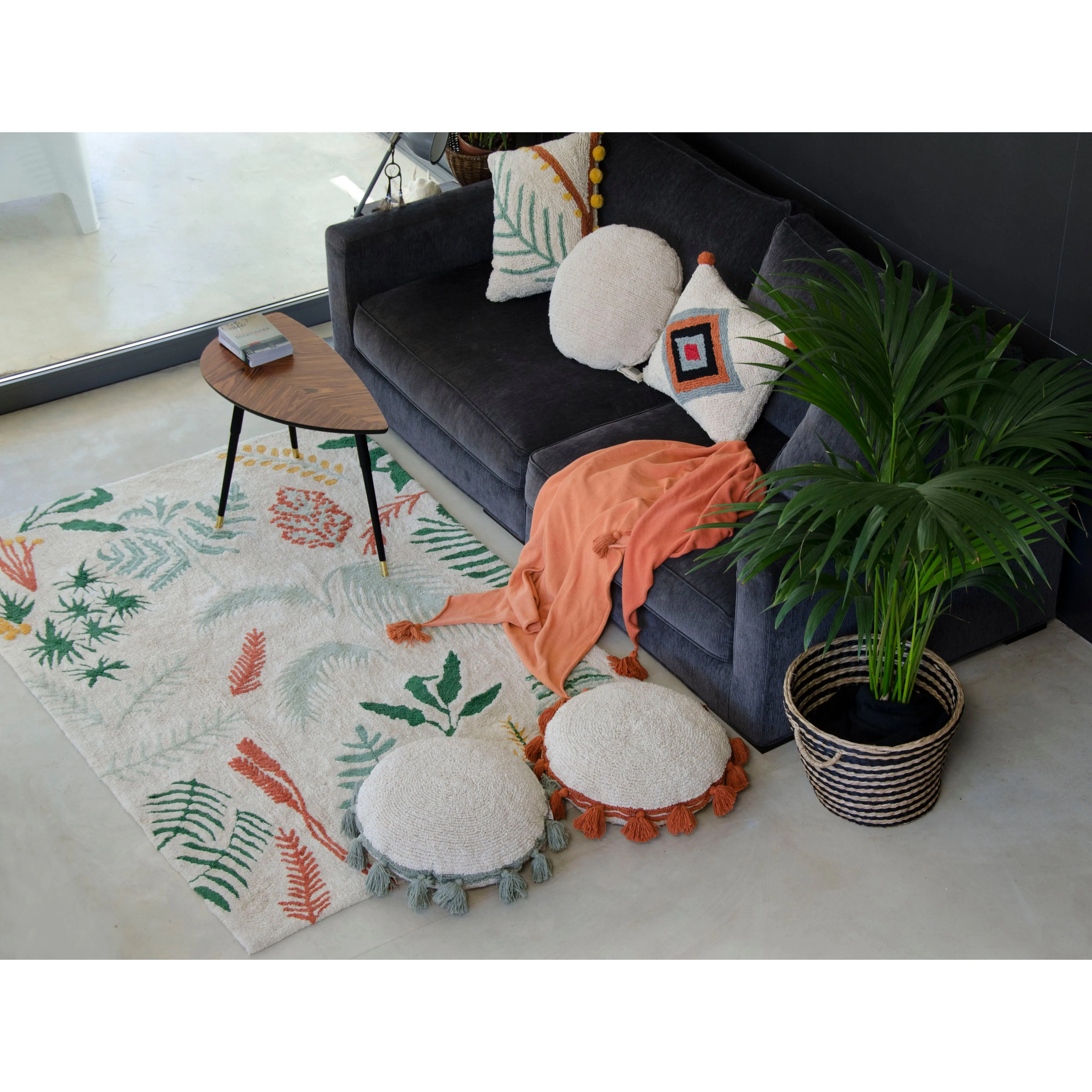 Lorena Canals Circle Green Machine Washable Cushion (Online Exclusive)