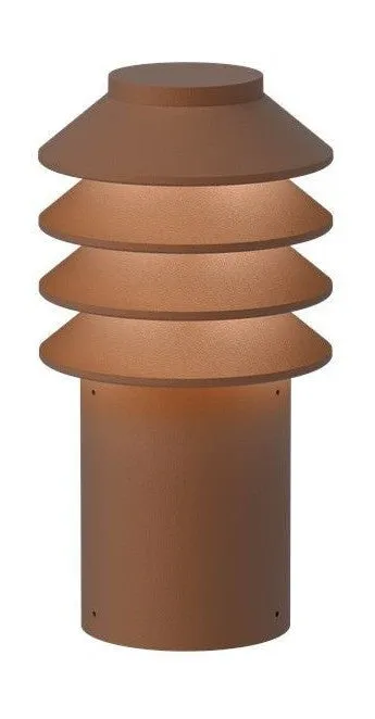 Louis Poulsen Bysted Garden Bollard Led 2700 K 14 W Base With Adaptor Short, Corten